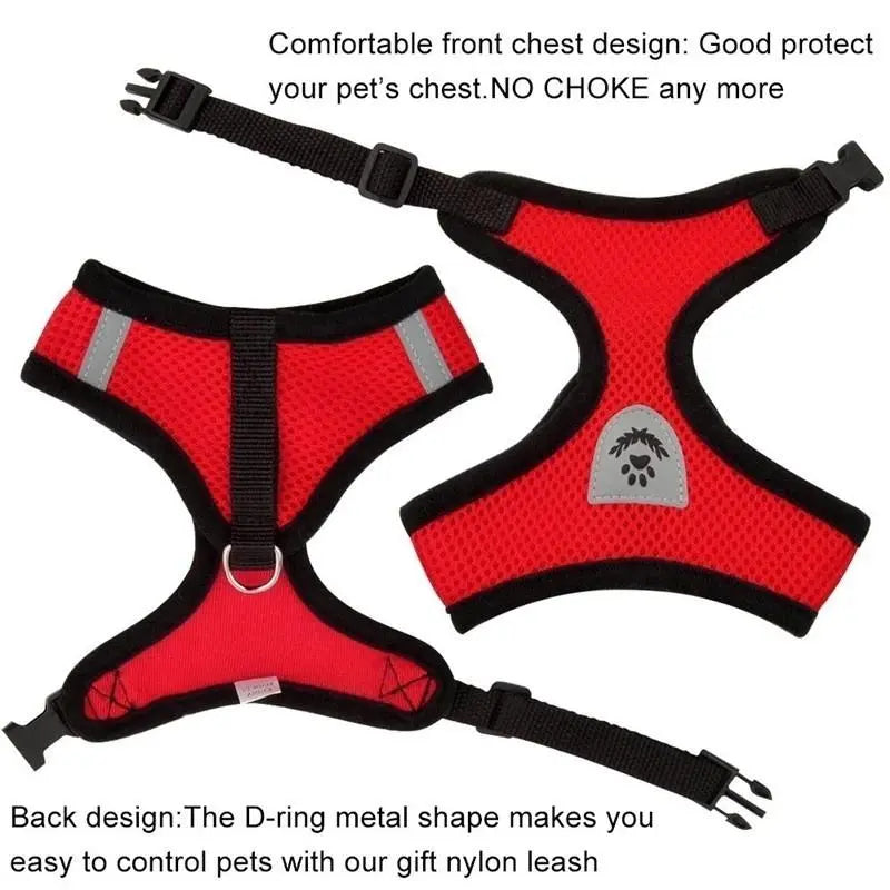 Adjustable Cat & Dog Harness with Lead Leash Breathable Mesh Vest,360 Swivel No Tangle Walking Leash,Reflective, Polyester for Small Pets(The Size Is Too Small, It Is Recommended to Take a Larger One.)