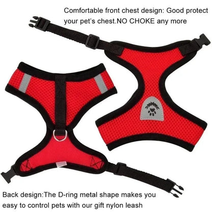Adjustable Cat & Dog Harness with Lead Leash Breathable Mesh Vest,360 Swivel No Tangle Walking Leash,Reflective, Polyester for Small Pets(The Size Is Too Small, It Is Recommended to Take a Larger One.)