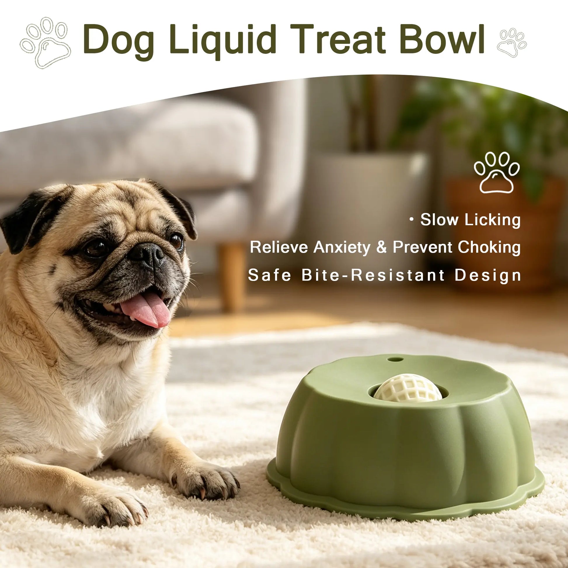 BOMUU Liquid Slow Feeder Dog Bowl, Innovative 360° Rotating Ball for Bone Broth and Yogurt, Scientifically Designed to Slow down Fast Eaters and Boost Digestion, Universal Fit for All Canine Companions