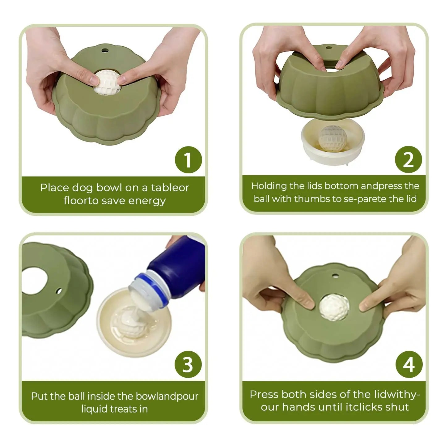 BOMUU Liquid Slow Feeder Dog Bowl, Innovative 360° Rotating Ball for Bone Broth and Yogurt, Scientifically Designed to Slow down Fast Eaters and Boost Digestion, Universal Fit for All Canine Companions