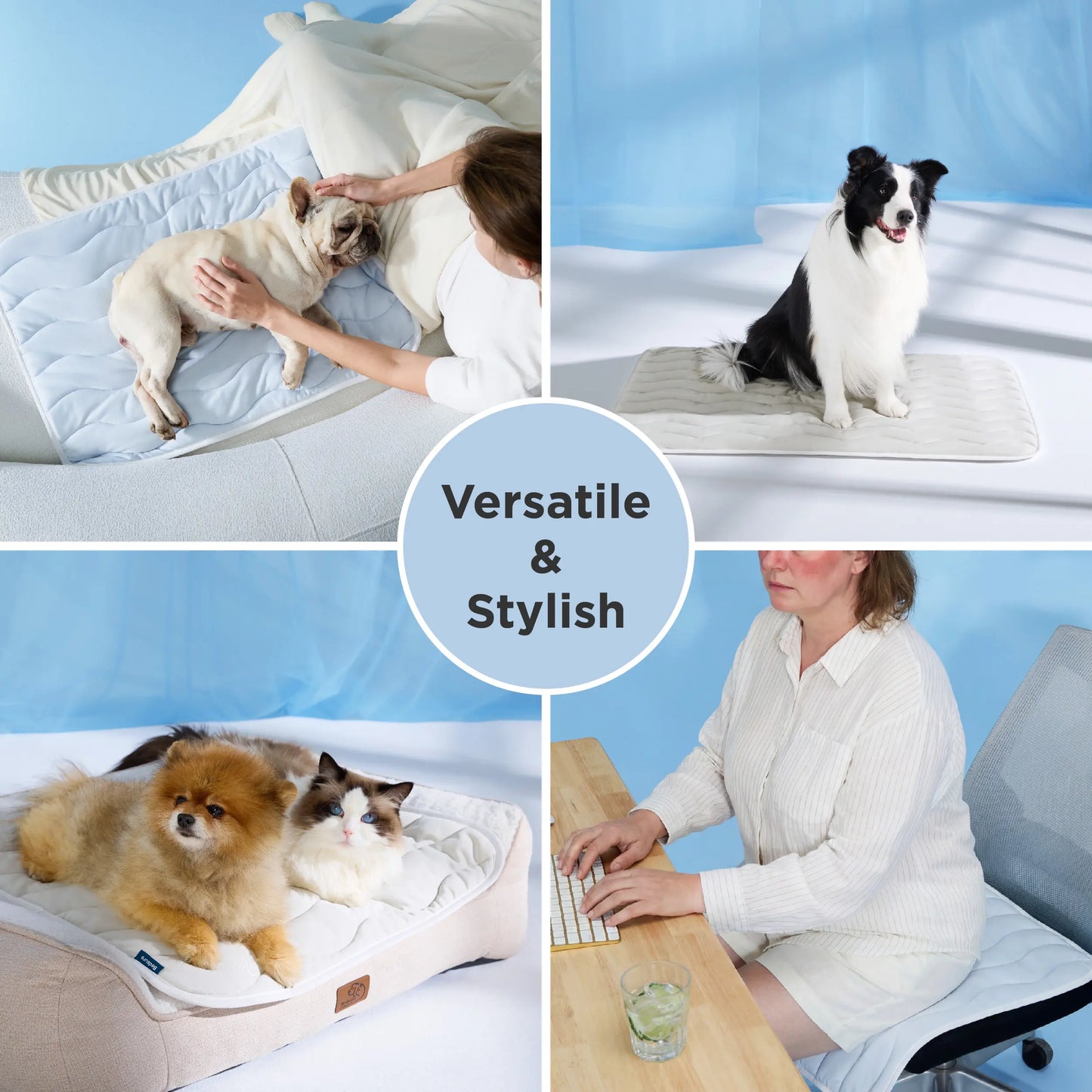 Bedsure Cooling Thin & Thick Mat for Dogs – Q-MAX>0.4 Washable Pet Cooling Pad, No Gel, No Electric, Non-Slip Summer Crate Bed for Large Dogs Summervibes