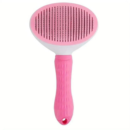 Automatic Pet Hair Removal Brush, 1 Count Pet Grooming Brush, Slicker Brush, Shedding Brush with Cleaning Button, Pet Massage Brush for Cats, Dog & Cat Grooming Supplies