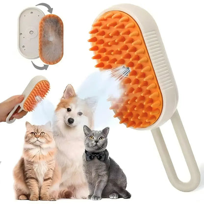 3 in 1 Pet Steam Brush Steamy Cat Brush Grooming Comb for Dogs Cats, Steam Pet Hair Remover with Adjustable Pet Steamy Mist, Remove Flying Fur Steam Advanced Pet Hair Removal Comb, Pet Pal Brush Cleaning Tool, Deshedding Steam Brush for Home Grooming Rand