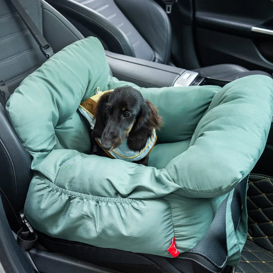 Hazowill Cat Dog Carrier Dual-Use Car Seat Booster Handheld Crossbody Soft and Comfortable Anti-Stress Passenger Booster Seat Backseat Booster Detachable Inner Cushion Safety Seatbelt Fastening Full Padding Washable Animal Carrier
