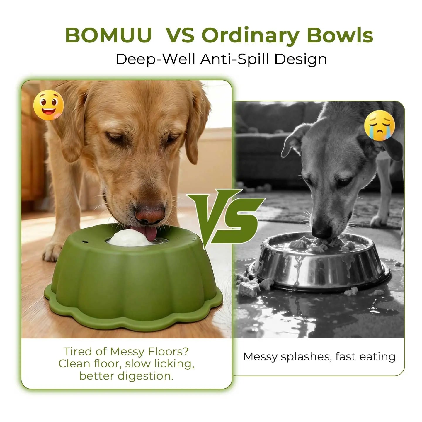 BOMUU Liquid Slow Feeder Dog Bowl, Innovative 360° Rotating Ball for Bone Broth and Yogurt, Scientifically Designed to Slow down Fast Eaters and Boost Digestion, Universal Fit for All Canine Companions