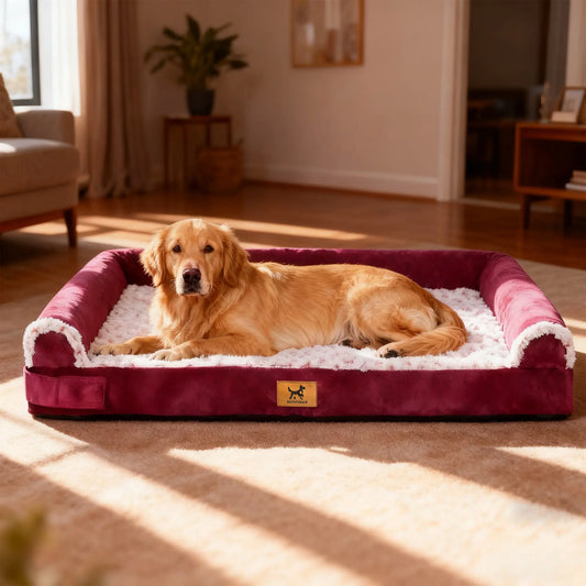 PAWPUBBY XXL Orthopedic Memory Foam Home Dog Bed Waterproof Bolster Couch with Washable Cover for Large Human Dogs Universal Dog Mother'S Day Gift,Summervibes,Petlovers