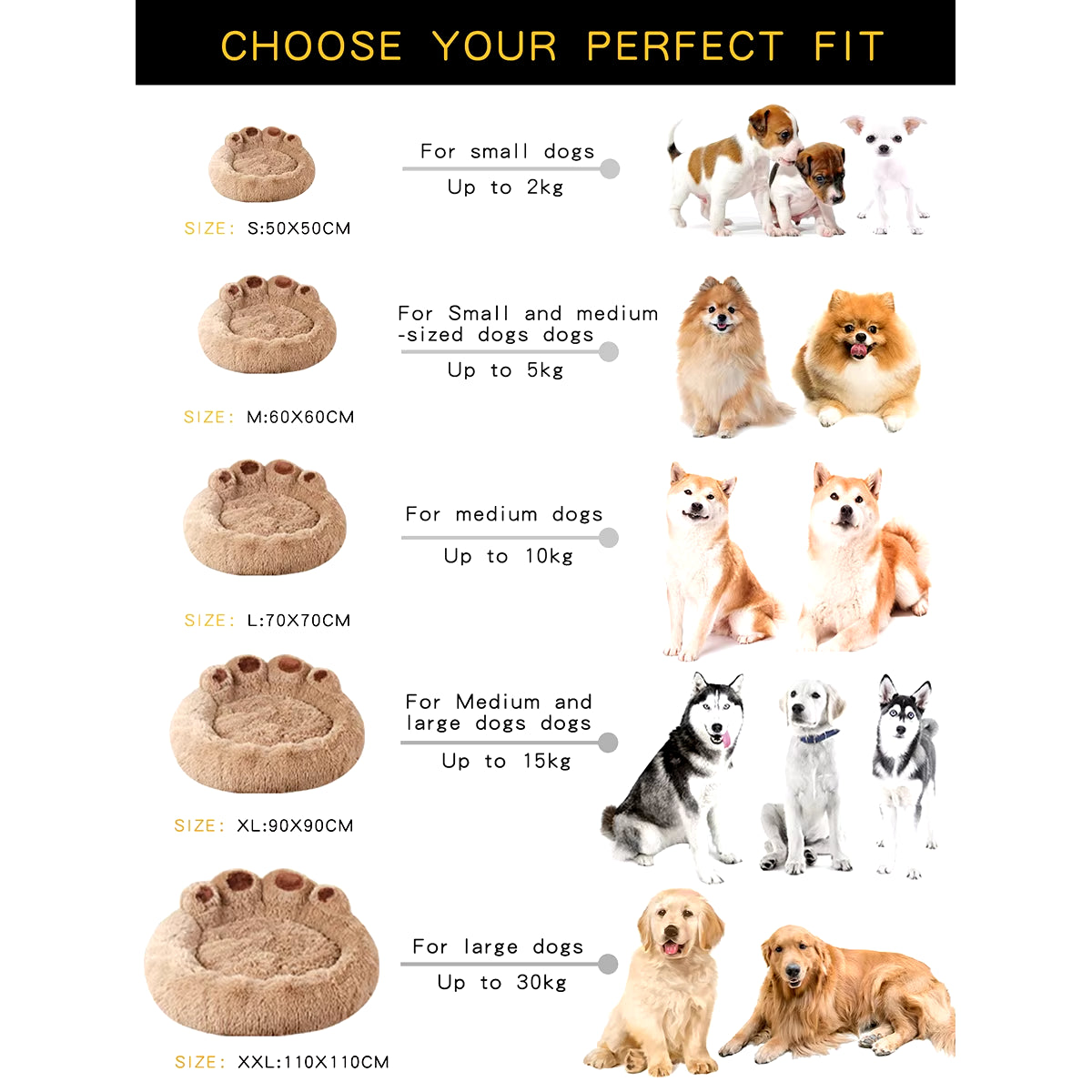 Fluffy Dog Bed Winter Plush Kennel Accessories Pet Products Large Dogs Beds Bedding Sofa Basket Small Mat Cats Big Cushion Puppy