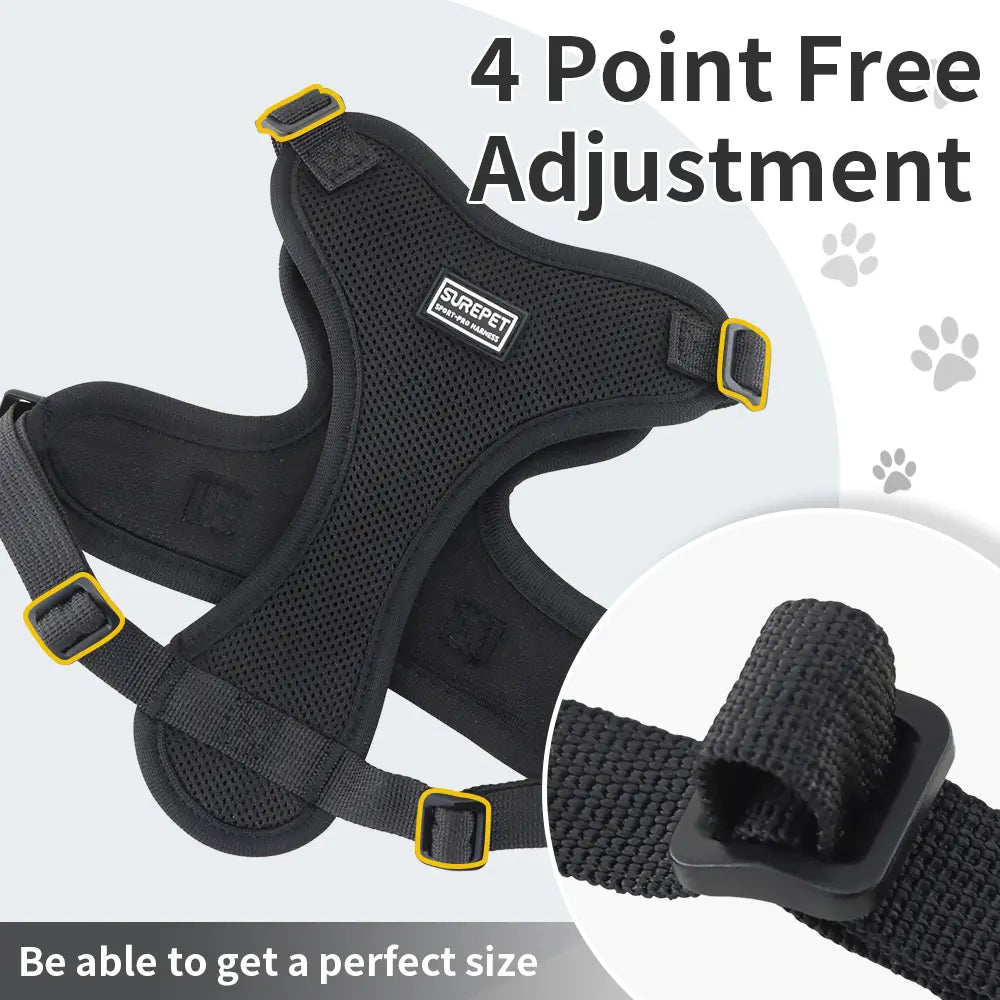 Cat Leash and Walking Lead, Adjustable Soft Harness Vest Anti-Escape for Cats, Easy Control Jacket with Reflective Strips and Breathable Design, Adjustable Safety Harness