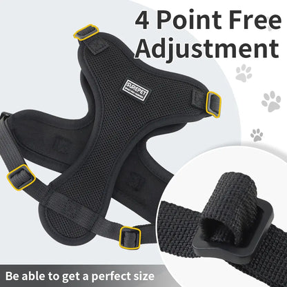 Cat Leash and Walking Lead, Adjustable Soft Harness Vest Anti-Escape for Cats, Easy Control Jacket with Reflective Strips and Breathable Design, Adjustable Safety Harness