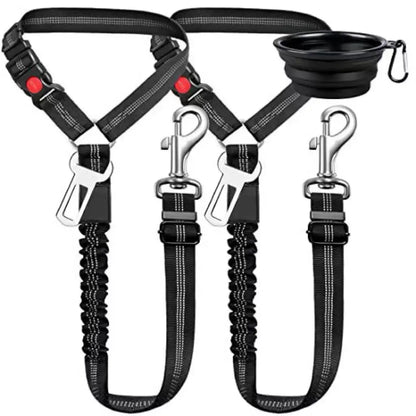 Car Seat Belt Dog Leash, Length Adjustable Pet Safety Leash, Car Safety Leash, Dog Traction Rope, Car Interior Accessories