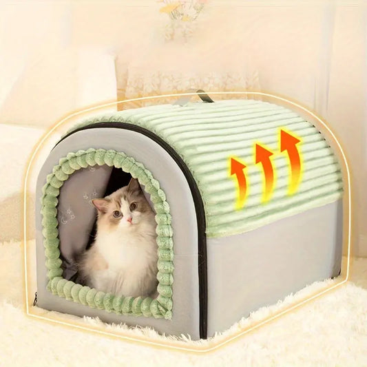 Super Large Pet House, Soft and Comfortable, Multi-Functional, Suitable for All Seasons, Integrated Design of Dog Bed and Cat Hole, Warm and Removable, Shaped Beds