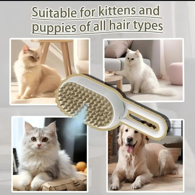 3 in 1 Pet Steam Brush Steamy Cat Brush Grooming Comb for Dogs Cats, Steam Pet Hair Remover with Adjustable Pet Steamy Mist, Remove Flying Fur Steam Advanced Pet Hair Removal Comb, Pet Pal Brush Cleaning Tool, Deshedding Steam Brush for Home Grooming Rand