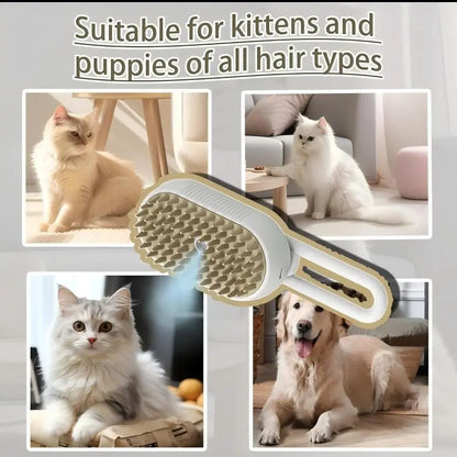3 in 1 Pet Steam Brush Steamy Cat Brush Grooming Comb for Dogs Cats, Steam Pet Hair Remover with Adjustable Pet Steamy Mist, Remove Flying Fur Steam Advanced Pet Hair Removal Comb, Pet Pal Brush Cleaning Tool, Deshedding Steam Brush for Home Grooming Rand
