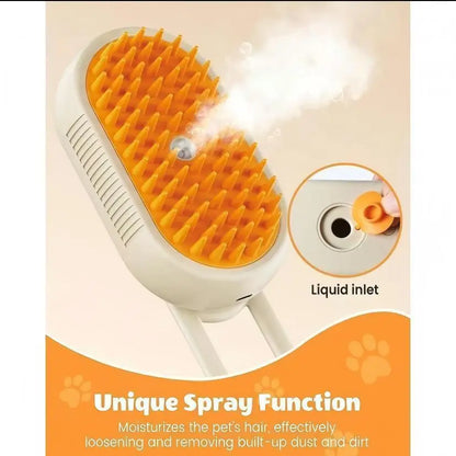 3 in 1 Pet Steam Brush Steamy Cat Brush Grooming Comb for Dogs Cats, Steam Pet Hair Remover with Adjustable Pet Steamy Mist, Remove Flying Fur Steam Advanced Pet Hair Removal Comb, Pet Pal Brush Cleaning Tool, Deshedding Steam Brush for Home Grooming Rand