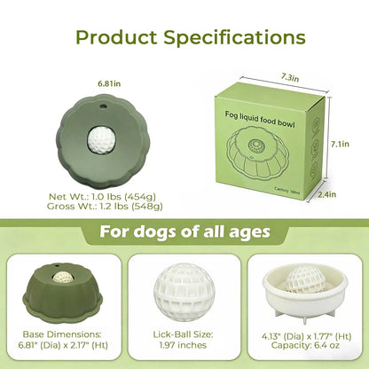 BOMUU Liquid Slow Feeder Dog Bowl, Innovative 360° Rotating Ball for Bone Broth and Yogurt, Scientifically Designed to Slow down Fast Eaters and Boost Digestion, Universal Fit for All Canine Companions