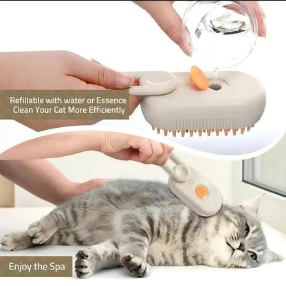 3 in 1 Pet Steam Brush Steamy Cat Brush Grooming Comb for Dogs Cats, Steam Pet Hair Remover with Adjustable Pet Steamy Mist, Remove Flying Fur Steam Advanced Pet Hair Removal Comb, Pet Pal Brush Cleaning Tool, Deshedding Steam Brush for Home Grooming Rand