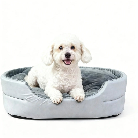 Comhoma Orthopedic Dog Bed & Cat Bed, 360° Bolstered Cuddler Pet Bed with Non-Slip Bottom, Granular Sponge Soft Washable Nest Bed for Small Medium Large Dogs & Cats, Multiple Sizes